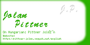 jolan pittner business card